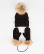 DUO Tuque et Mitaines Adulte | Adult Knit Beanie and Mittens - Mpompon