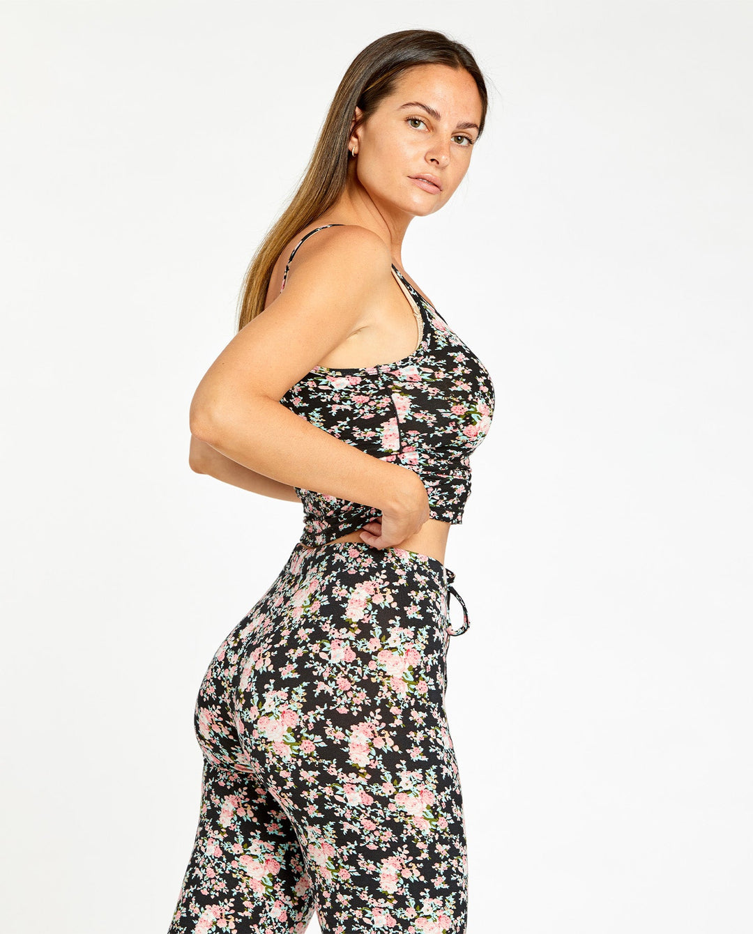 Cozy Maternity Set Floral Noir - Vegan