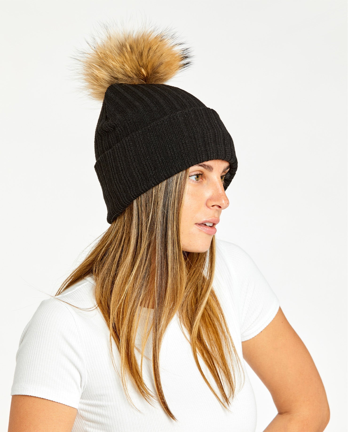 Tuque Adulte Doublée | Adult Knit Beanie NOIR - Mpompon