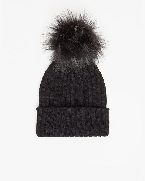 Black Knit Beanie (Interchangeable Pompom)