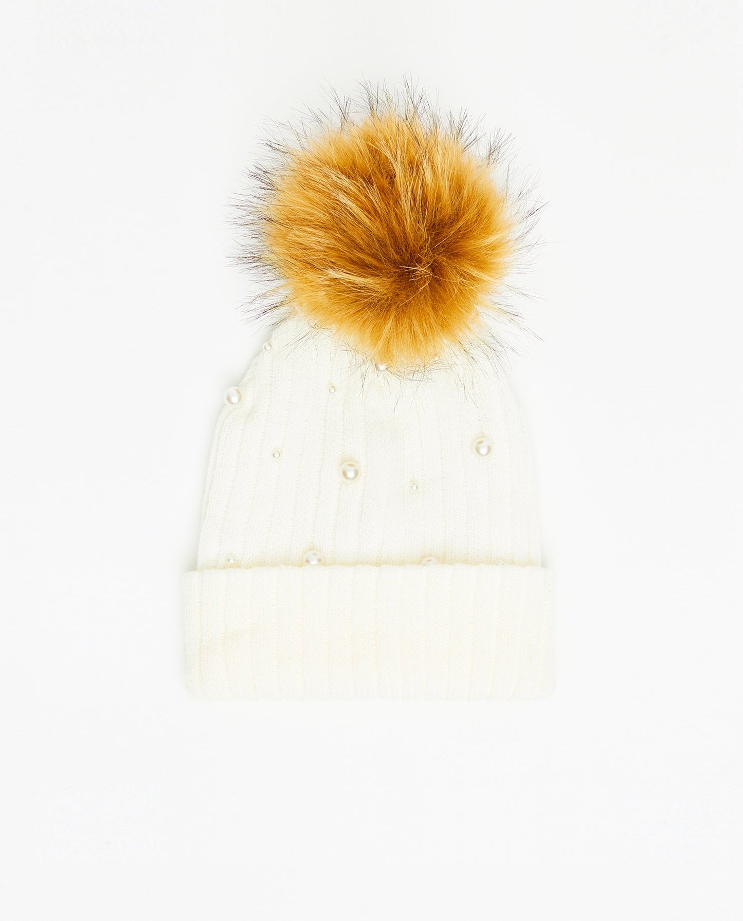 Knit Beanie Perles Blanc