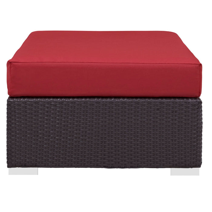 Convene Outdoor Patio Fabric Rectangle Ottoman