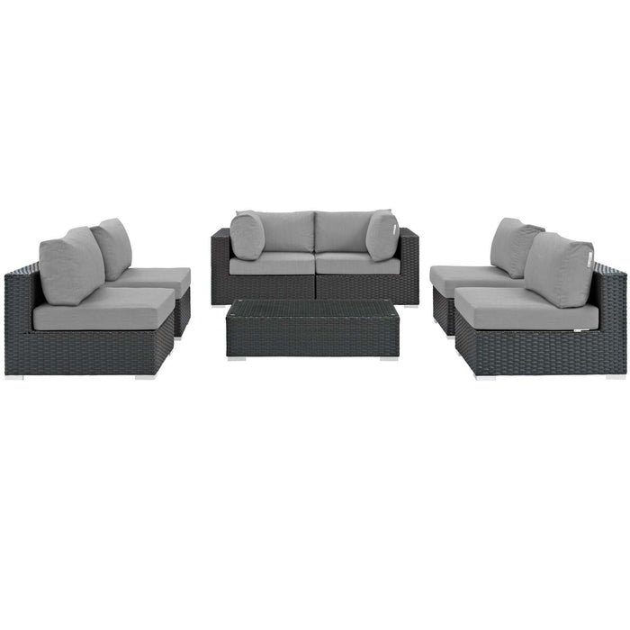 Sojourn 7 Piece Outdoor Patio Sunbrella® Sectional Set