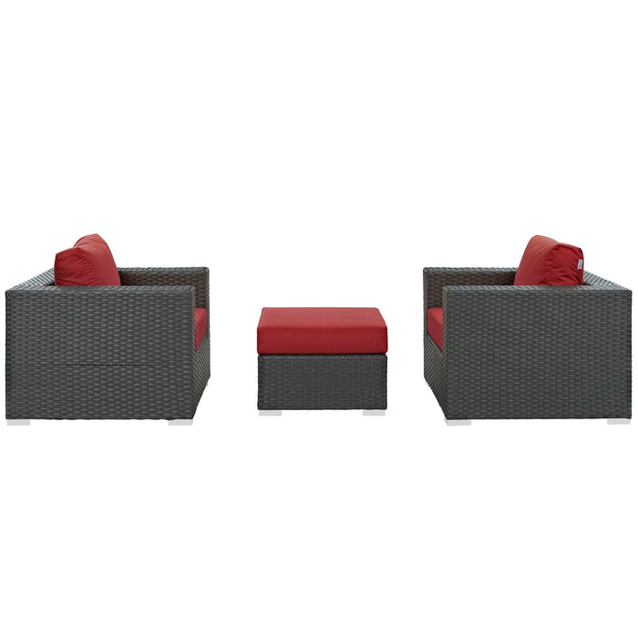 Sojourn 3 Piece Outdoor Patio Sunbrella® Sectional Set