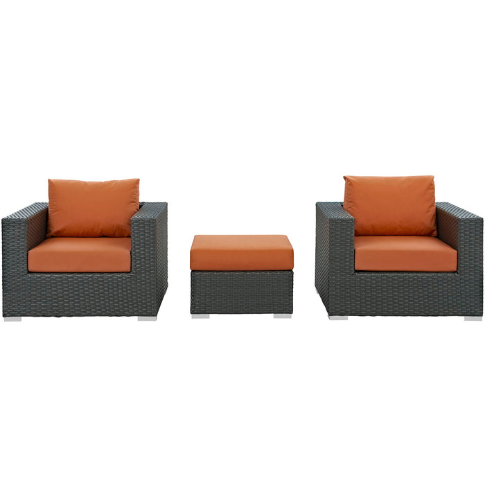 Sojourn 3 Piece Outdoor Patio Sunbrella® Sectional Set