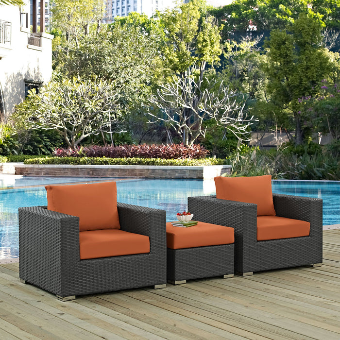 Sojourn 3 Piece Outdoor Patio Sunbrella® Sectional Set