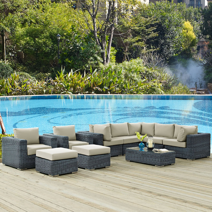 Summon 10 Piece Outdoor Patio Sunbrella® Sectional Set