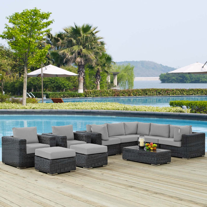 Summon 10 Piece Outdoor Patio Sunbrella® Sectional Set