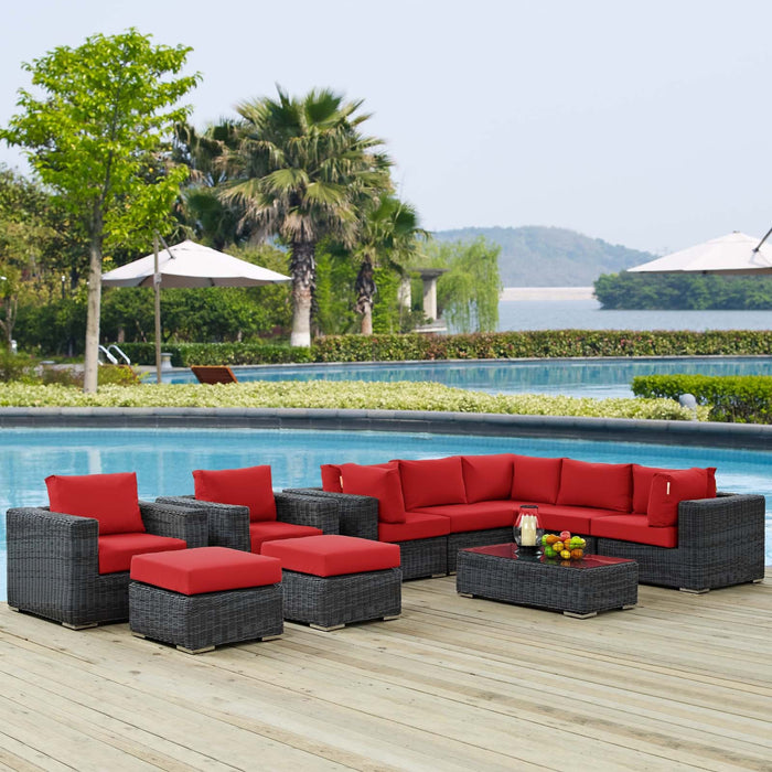 Summon 10 Piece Outdoor Patio Sunbrella® Sectional Set