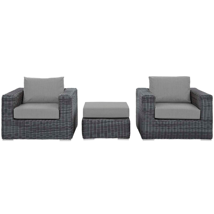 Summon 3 Piece Outdoor Patio Sunbrella® Sectional Set