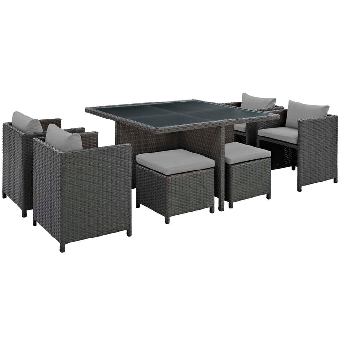 Sojourn 9 Piece Outdoor Patio Sunbrella® Dining Set