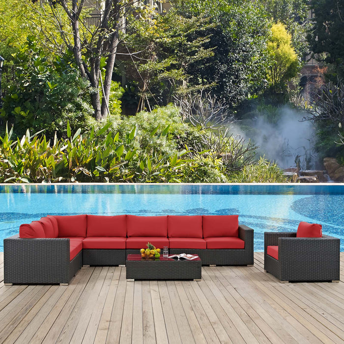 Sojourn 7 Piece Outdoor Patio Sunbrella® Sectional Set