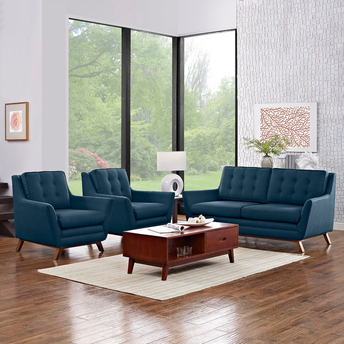 Beguile 3 Piece Upholstered Fabric Living Room Set