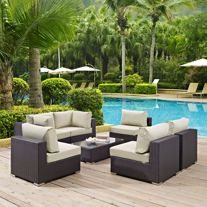 Convene 7 Piece Outdoor Patio Sectional Set