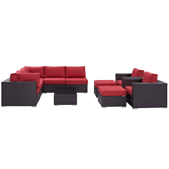 Convene 10 Piece Outdoor Patio Sectional Set