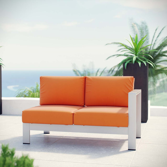 Shore Right-Arm Corner Sectional Outdoor Patio Aluminum Loveseat