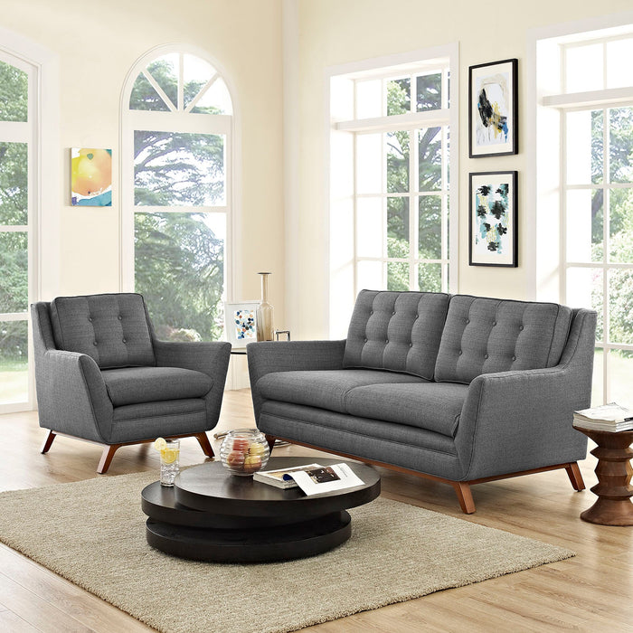 Beguile Living Room Set Upholstered Fabric Set of 2