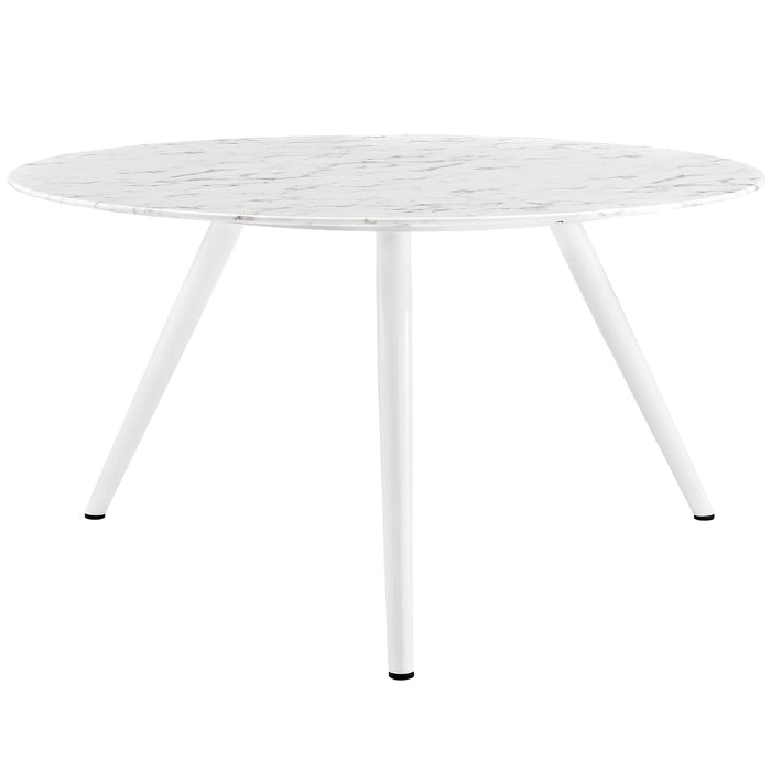 Lippa Round Artificial Marble Dining Table with Tripod Base