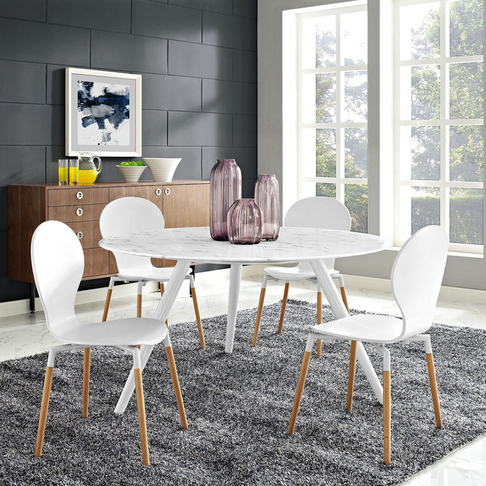 Lippa Round Artificial Marble Dining Table with Tripod Base