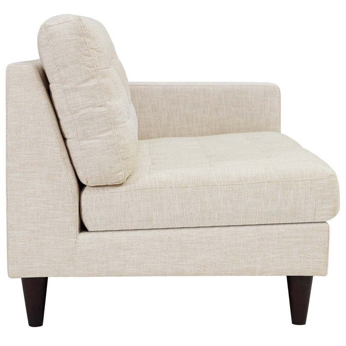 Empress Right-Facing Upholstered Fabric Loveseat