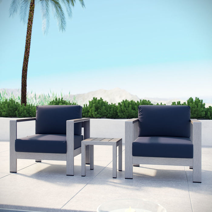 Shore 3 Piece Outdoor Patio Aluminum Set