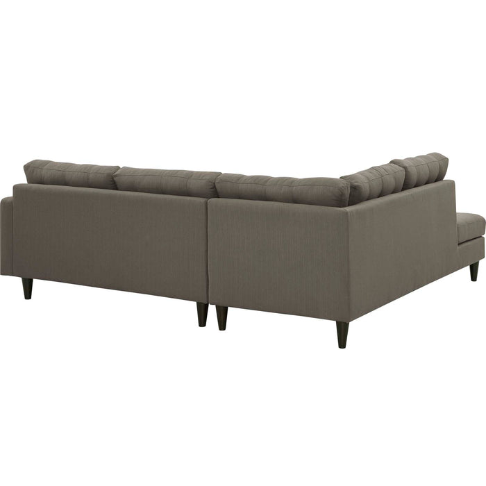 Empress 2 Piece Upholstered Fabric Left Facing Bumper Sectional