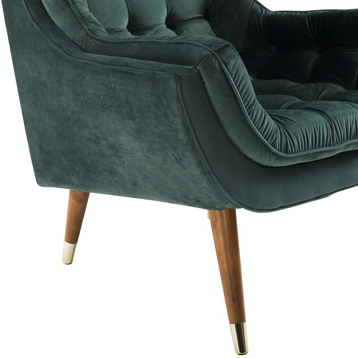 Suggest Button Tufted Performance Velvet Lounge Chair