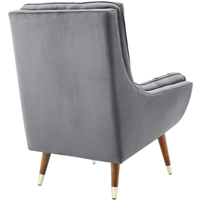 Suggest Button Tufted Performance Velvet Lounge Chair