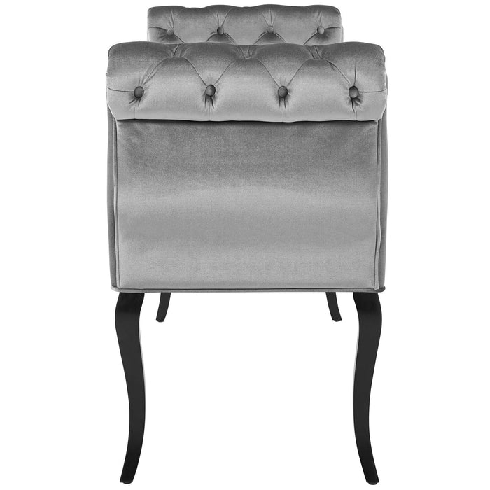 Adelia Chesterfield Style Button Tufted Performance Velvet Bench