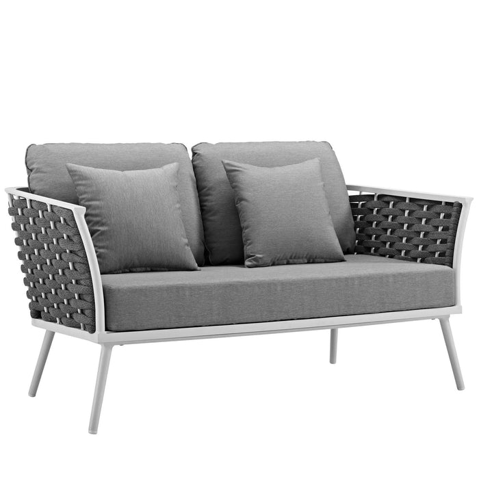 Stance 4 Piece Outdoor Patio Aluminum Sectional Sofa Set