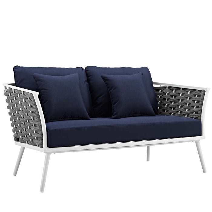 Stance 4 Piece Outdoor Patio Aluminum Sectional Sofa Set