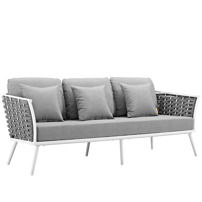 Stance 3 Piece Outdoor Patio Aluminum Sectional Sofa Set