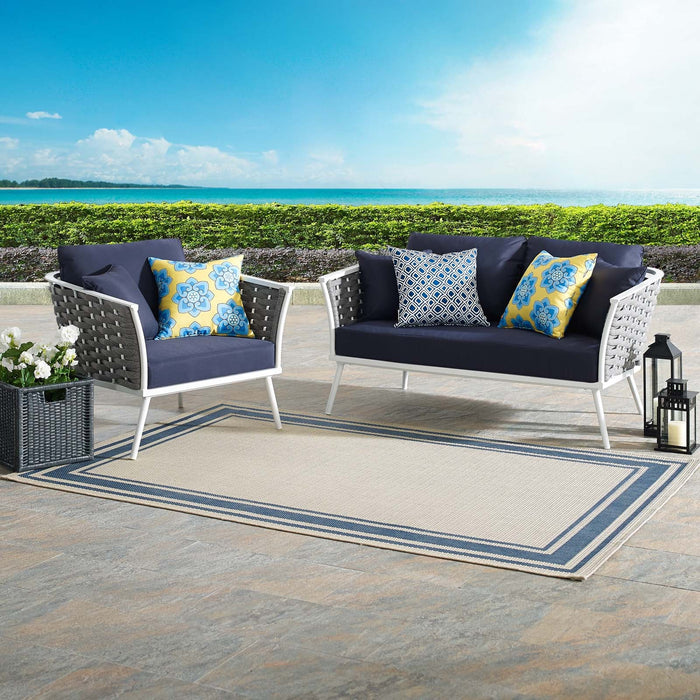 Stance 2 Piece Outdoor Patio Aluminum Sectional Sofa Set