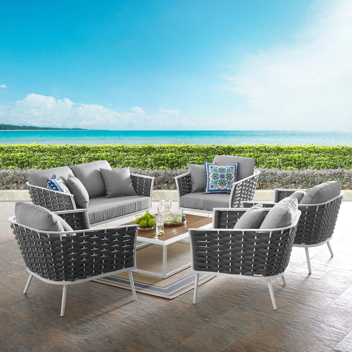 Stance 6 Piece Outdoor Patio Aluminum Sectional Sofa Set