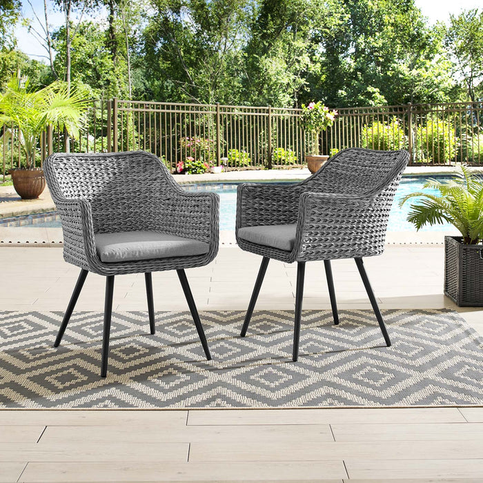 Endeavor Dining Armchair Outdoor Patio Wicker Rattan Set of 2