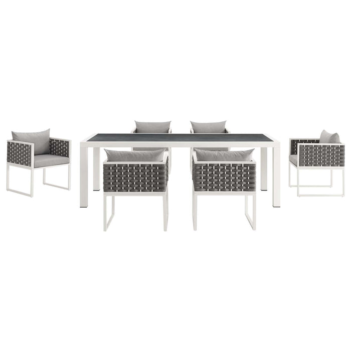 Stance 7 Piece Outdoor Patio Aluminum Dining Set