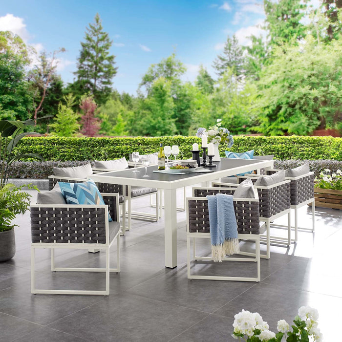 Stance 9 Piece Outdoor Patio Aluminum Dining Set