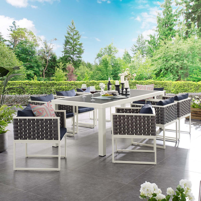 Stance 9 Piece Outdoor Patio Aluminum Dining Set