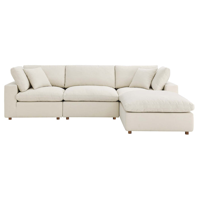 Commix Down Filled Overstuffed 4 Piece Sectional Sofa Set