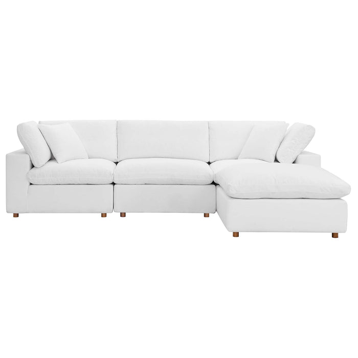 Commix Down Filled Overstuffed 4 Piece Sectional Sofa Set