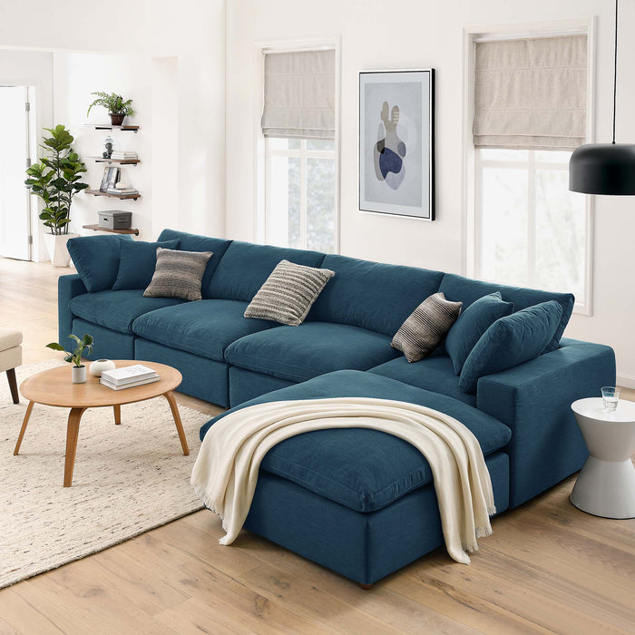 Commix Down Filled Overstuffed 5 Piece Sectional Sofa Set