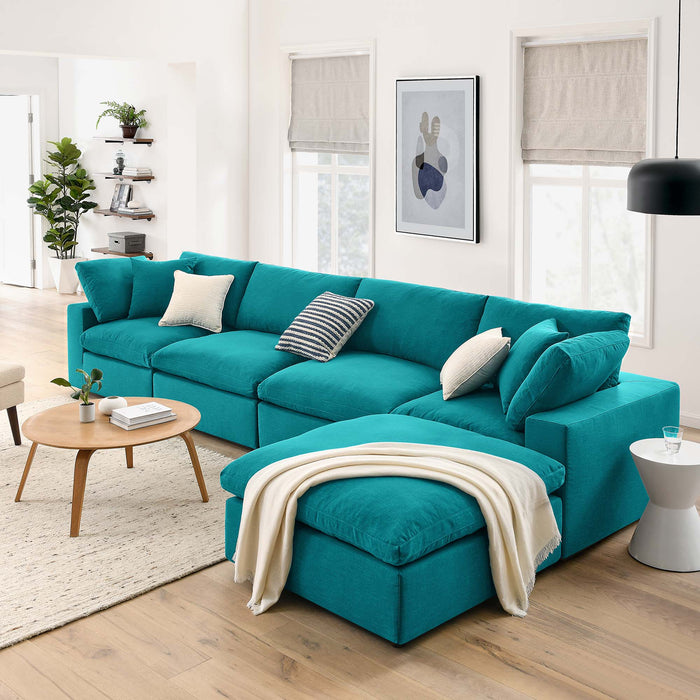 Commix Down Filled Overstuffed 5 Piece Sectional Sofa Set