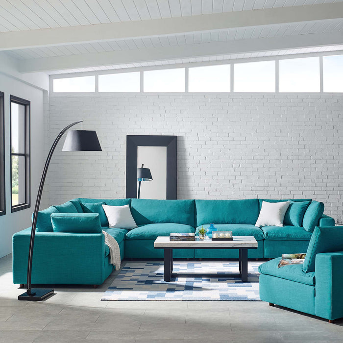 Commix Down Filled Overstuffed 6 Piece Sectional Sofa Set