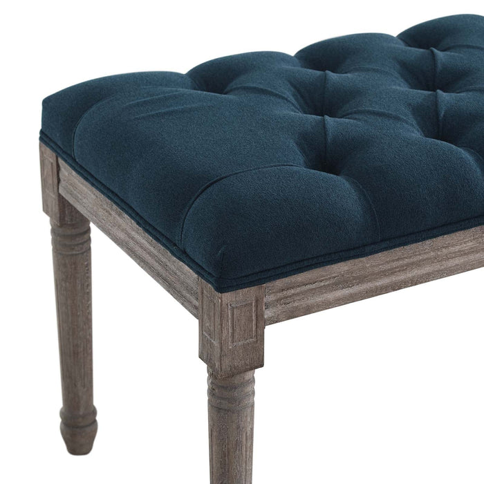 Province French Vintage Upholstered Fabric Bench