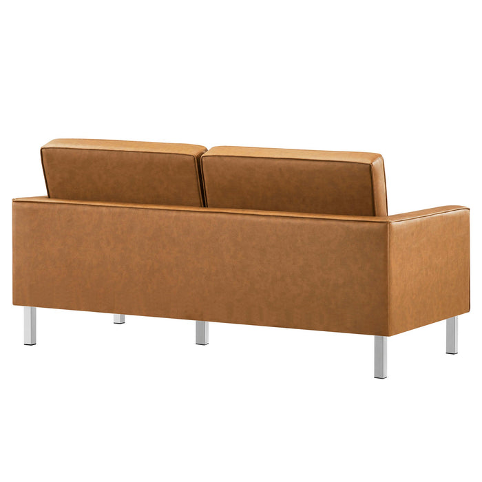 Loft Tufted Vegan Leather Loveseat