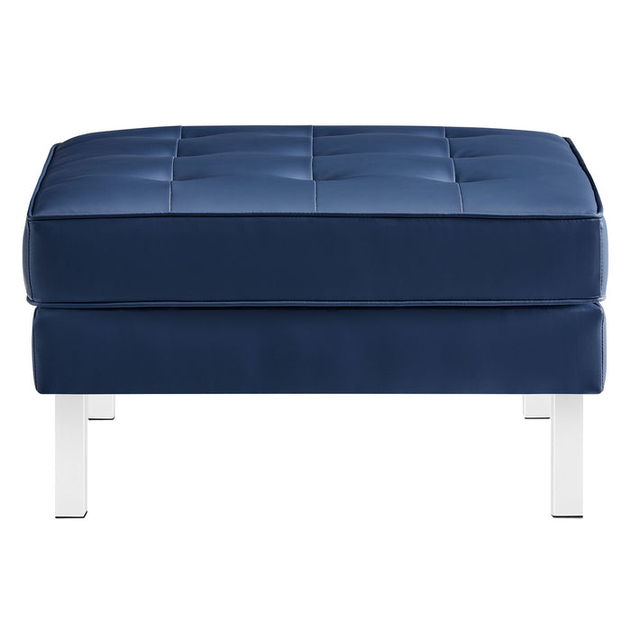 Loft Tufted Vegan Leather Ottoman