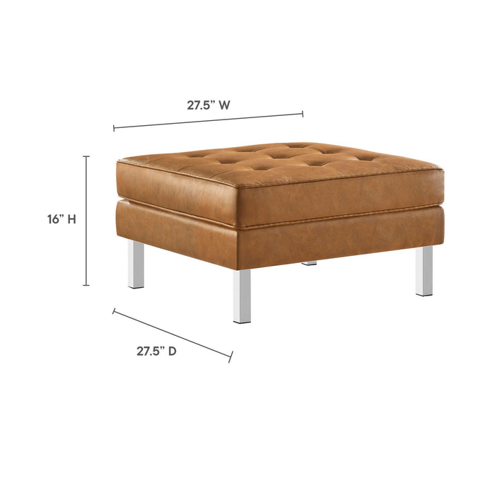 Loft Tufted Vegan Leather Ottoman