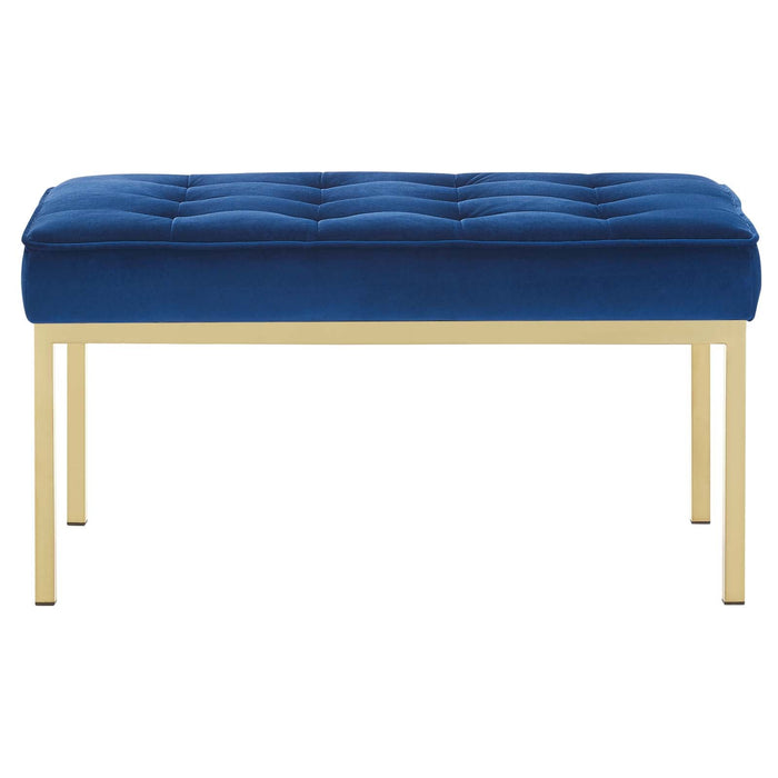 Loft Gold Stainless Steel Leg Medium Performance Velvet Bench