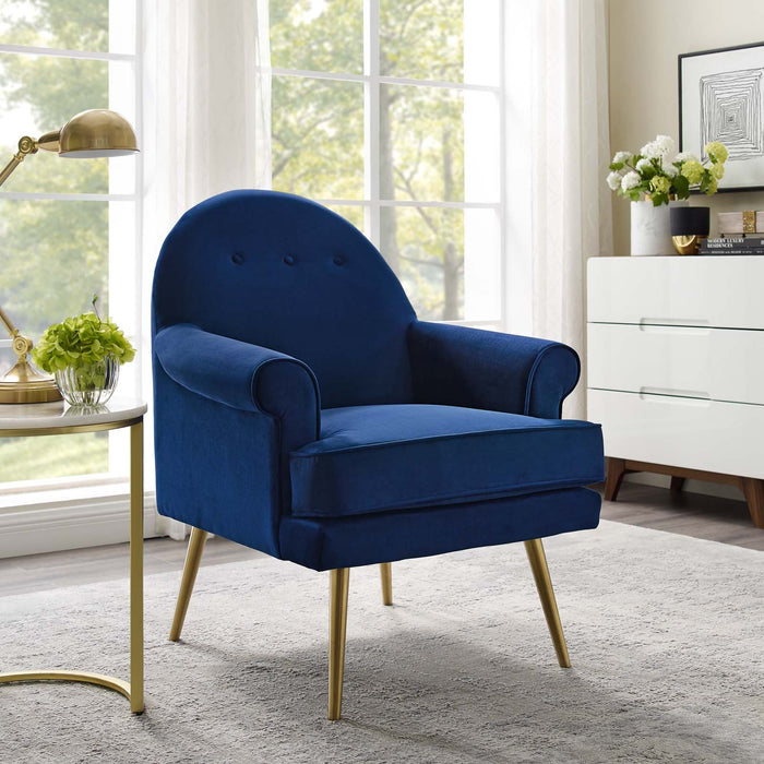 Revive Tufted Button Accent Performance Velvet Armchair