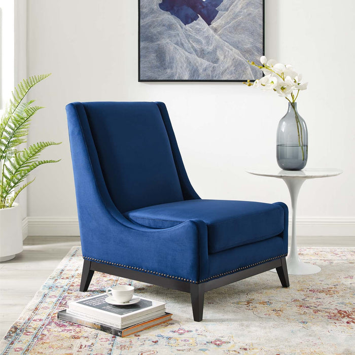 Confident Accent Upholstered Performance Velvet Lounge Chair